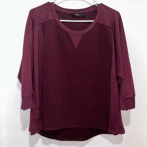 Ladies Apt 9   3/4 sleeve quilted high/low sweat shirt Size XL